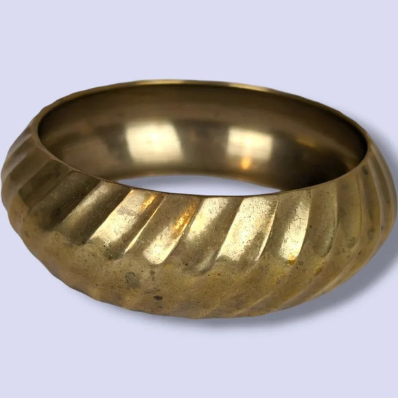 (2/$20) Brass Closed Bangle Bracelet - Picture 3 of 6
